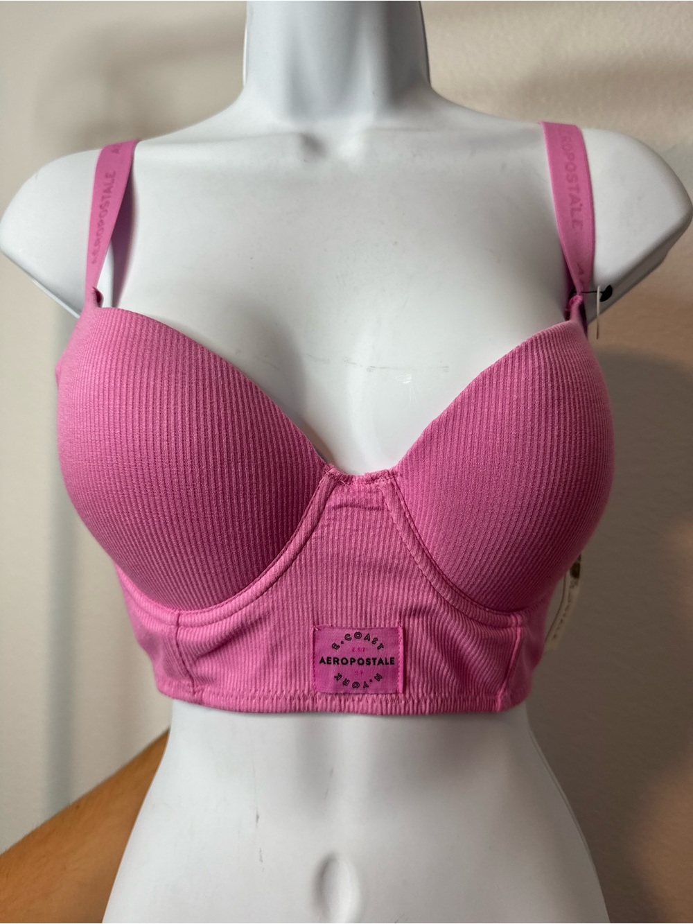 NWT Aeropostale Pink Ribbed Longline Bra Top